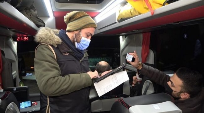 Otobüslerde HES kodu ve maske denetimi