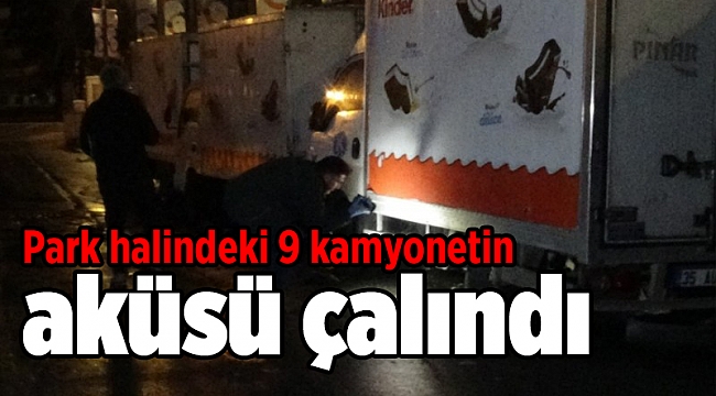 Park halindeki 9 kamyonetin aküsü çalındı