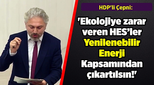 HDP'li Çepni: 'Ekolojiye zarar veren HES’ler Yenilenebilir Enerji Kapsamından çıkartılsın!'