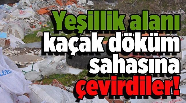 Yeşillik alanı kaçak döküm sahasına çevirdiler