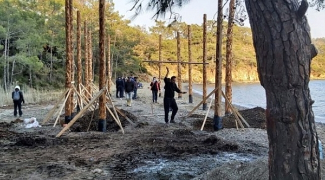 Dünyaca ünlü koyda 'kaçak inşaat' çalışması