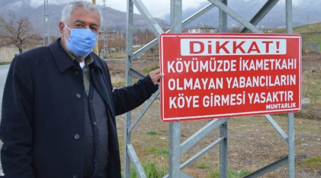 Muhtar tabela astı, koronavirüs vakası görülmedi!