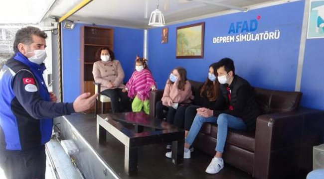 Silivri'de simülasyon TIR'ında deprem eğitimi