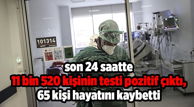 Türkiye'de son 24 saatte 11 bin 520 kişinin testi pozitif çıktı, 65 kişi hayatını kaybetti