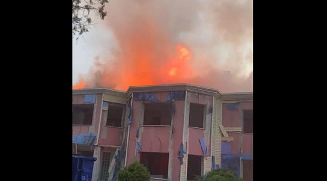Anaokulu çatısında korkutan yangın!
