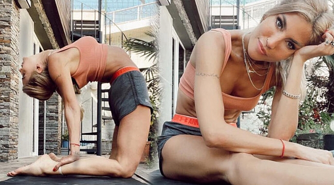 Çağla Şıkel spor pozlarıyla olay oldu