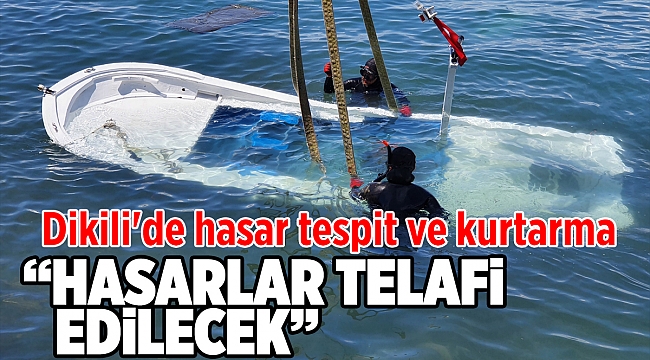 Dikili'de hasar tespit ve kurtarma çalışması sürüyor