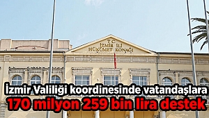 İzmir Valiliği koordinesinde vatandaşlara 170 milyon 259 bin lira destek sağlandı