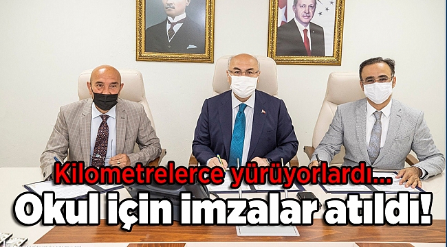 Kilometrelerce yürüyorlardı... Okul için imzalar atıldı!