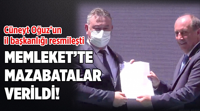 Mazbatalar alındı: Oğuz’un il başkanlığı resmileşti