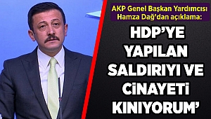 AKP Genel Başkan Yardımcısı Hamza Dağ'dan HDP binasına düzenlenen silahlı saldırıya ilişkin açıklama: Kınıyorum