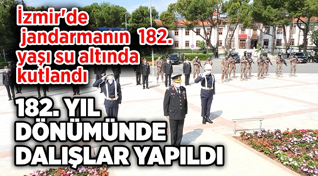 İzmir&#039;de jandarmanın kuruluş yıl dönümü su altında kutlandı