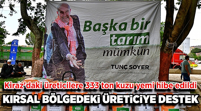 Kiraz'daki üreticilere 333 ton kuzu büyütme yemi hibe edildi