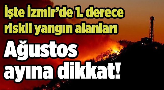 Ağustos ayına dikkat: İşte İzmir’de 1. derece riskli yangın alanları