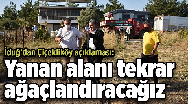 İduğ'dan Çiçekliköy açıklaması: Yanan alanı tekrar ağaçlandıracağız