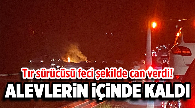 Tır sürücüsü feci şekilde can verdi!
