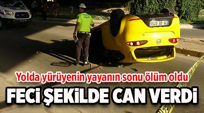 Yolda yürüyen yayanın korkunç sonu