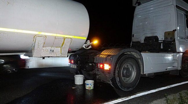 Bolu Dağı'nda korkutan anlar! Tehlikeli madde sızıntısı trafiği durdurdu