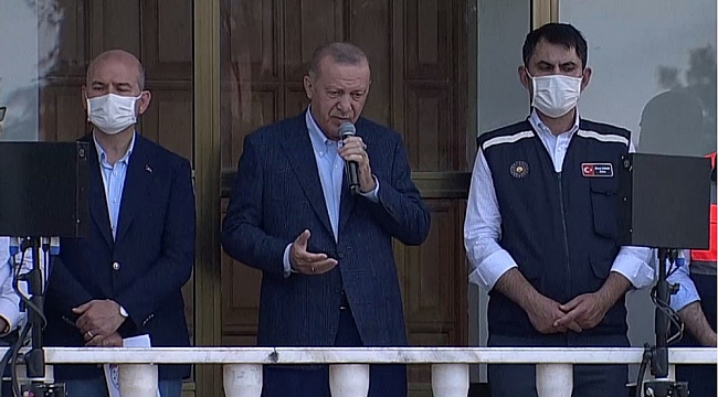 Cumhurbaşkanı Erdoğan sel bölgesinde: Ne gerekiyorsa yapacağız