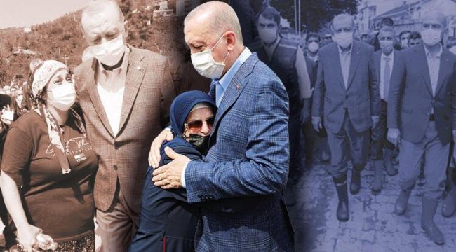 Erdoğan afet bölgesinde... &#039;Küllerimizden doğacağız&#039;