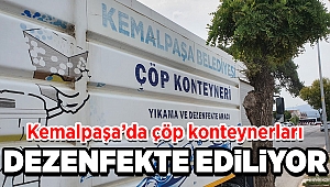 KEMALPAŞA’DA ÇÖP KONTEYNERLERİ DEZENFEKTE EDİLİYOR