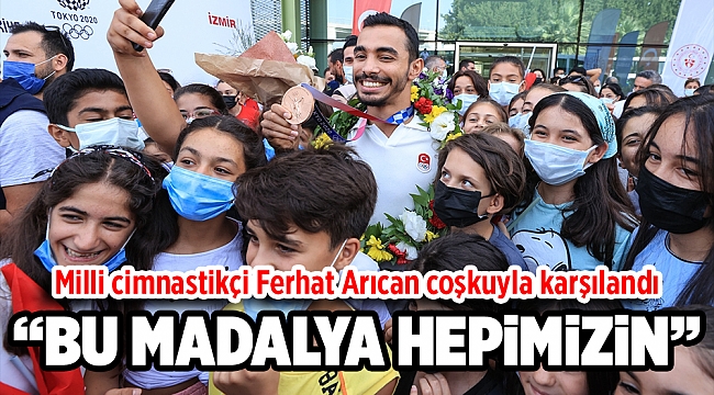 Milli cimnastikçi coşkuyla karşılandı