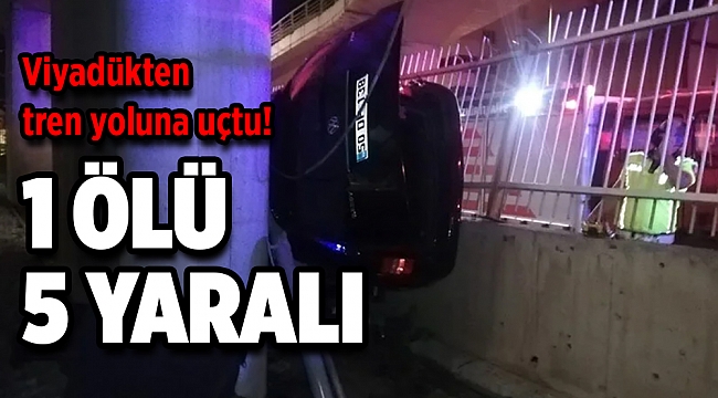 Viyadükten tren yoluna uçtu: 1 ölü, 5 yaralı