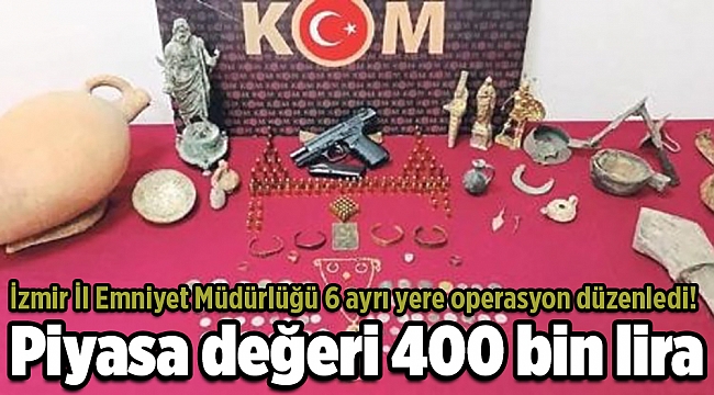 Hap, sigara ve tarihi eserlere el konuldu