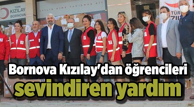 Bornova Kızılay'dan öğrencileri sevindiren yardım