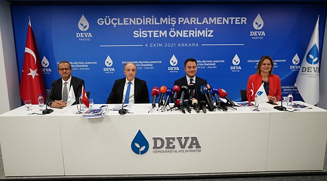 DEVA Partisi&#039;nden &#039;Güçlendirilmiş Parlamenter Sistem&#039; önerisi