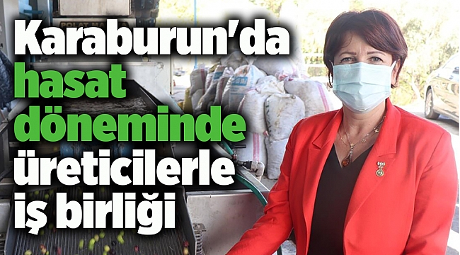Karaburun'da hasat döneminde üreticilerle iş birliği