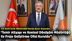 AK Parti İzmir Milletvekili Necip Nasır: “İzmir Altyapı ve Kentsel Dönüşüm Müdürlüğü ile Proje Geliştirme Ofisi Kuruldu”