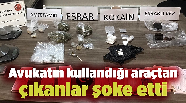 Avukatın kullandığı araçtan çıkanlar şoke etti