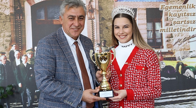 Başkan İnce cimnastiğin kraliçesini ağırladı