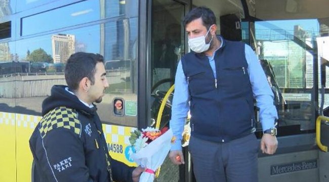 Motosiklet sürücülerinden 'lodos' çiçeği! Teşekkür ettiler