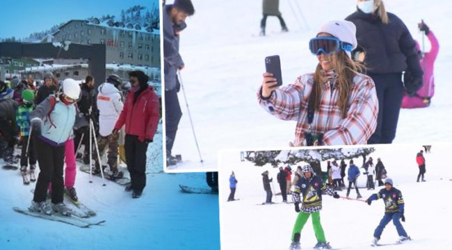 Uludağ'a akın ettiler... Kar kalınlığı 70 santimi buldu: Pistler doldu