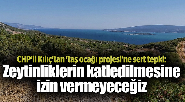 CHP'li Kılıç'tan 'taş ocağı projesi'ne sert tepki: Zeytinliklerin katledilmesine izin vermeyeceğiz