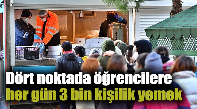 Dört noktada öğrencilere her gün 3 bin kişilik yemek