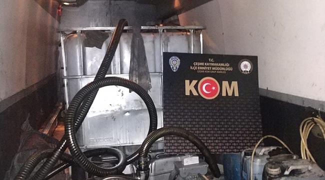 Çeşme'de 2 bin litre kaçak akaryakıt ele geçirildi