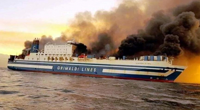 Feribotta çıkan yangında 26 Türk vatandaşı tahliye edildi