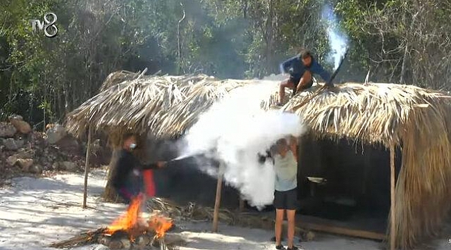 Survivor'da yangın tüpüyle müdahale!