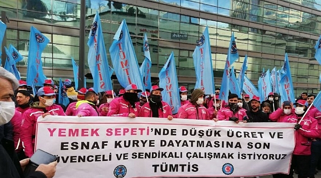 Yemeksepeti ve Banabi kuryeleri kontak kapattı