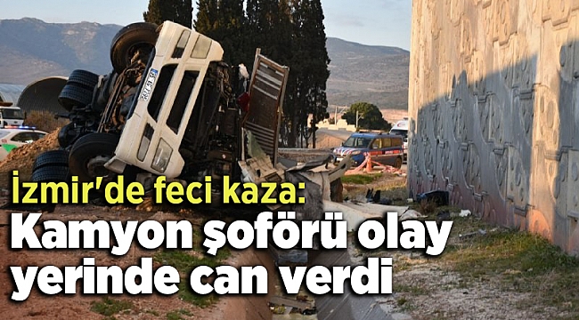 İzmir'de feci kaza: Kamyon şoförü olay yerinde can verdi