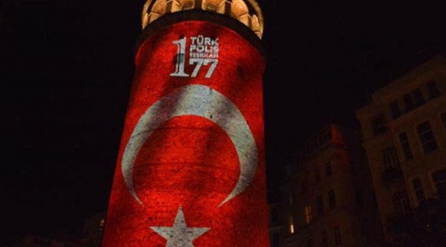 Türk Polis Teşkilatı'nın 177. yılında, Galata Kulesi'nde görsel şölen