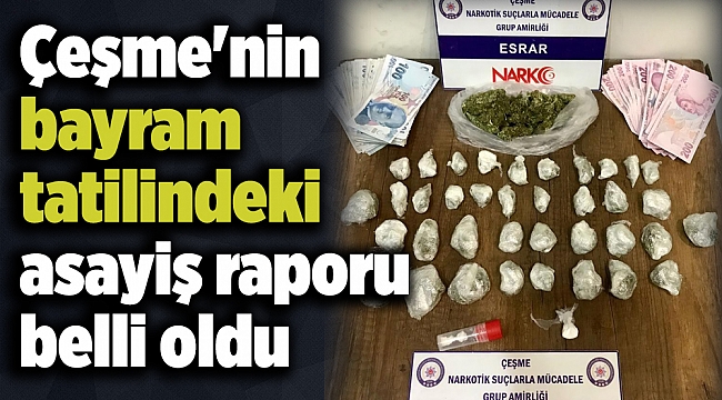 Çeşme'nin bayram tatilindeki asayiş raporu belli oldu