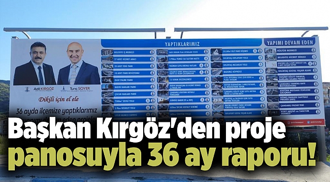 Başkan Kırgöz'den proje panosuyla 36 ay raporu!
