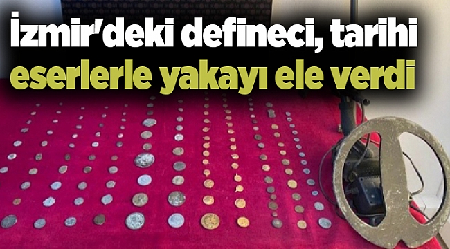 İzmir'deki defineci, tarihi eserlerle yakayı ele verdi