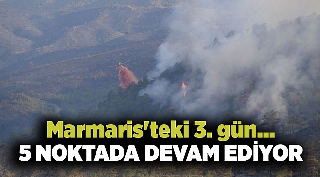 Marmaris'teki yangını söndürme çalışmaları devam ediyor