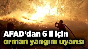 AFAD’dan 6 il için orman yangını uyarısı