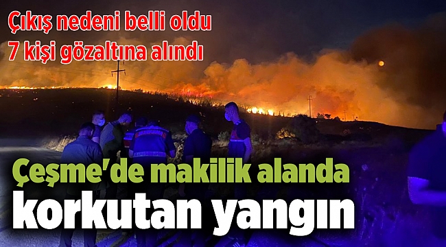Çeşme'de makilik alanda korkutan yangın